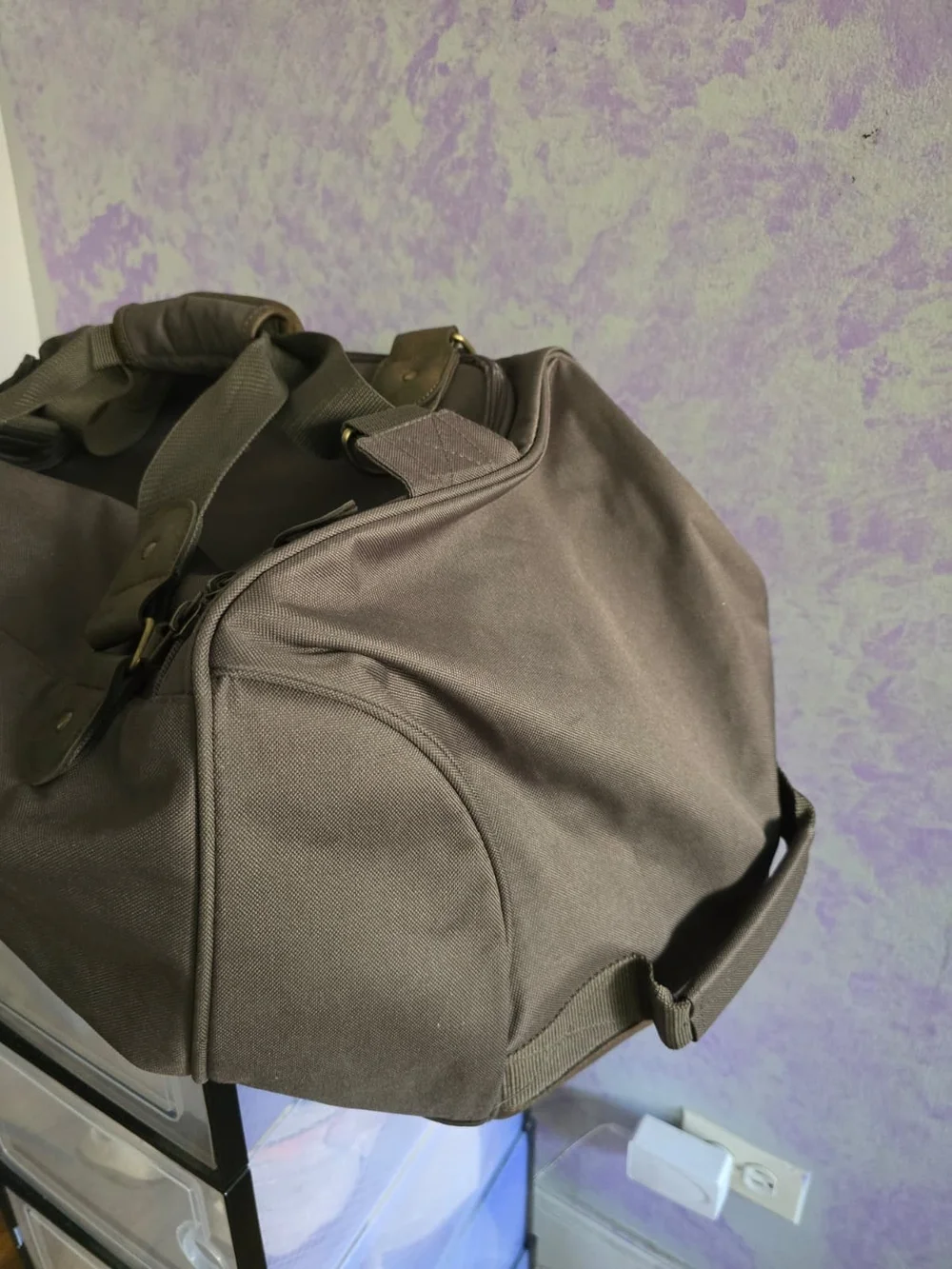 Brown Men's Canvas Duffel Bag